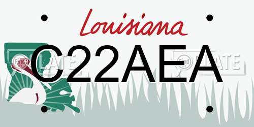 C22AEA Louisiana License Plate