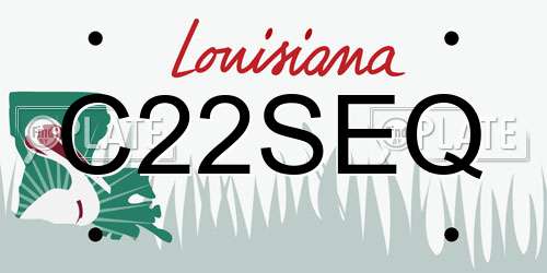 C22SEQ Louisiana License Plate