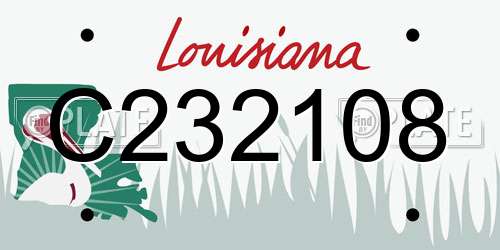 C232108 Louisiana License Plate
