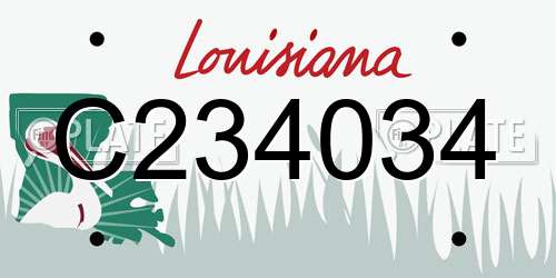 C234034 Louisiana License Plate