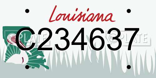 C234637 Louisiana License Plate