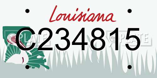 C234815 Louisiana License Plate