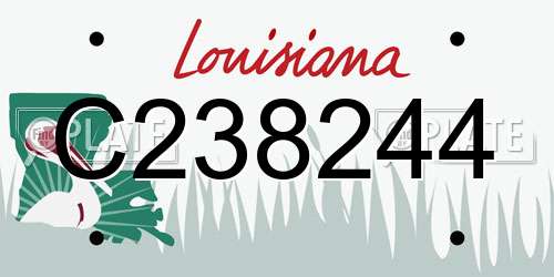 C238244 Louisiana License Plate