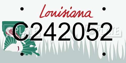 C242052 Louisiana License Plate