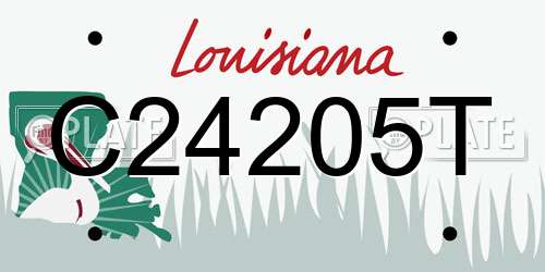 C24205T Louisiana License Plate