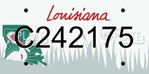 C242175 Louisiana License Plate