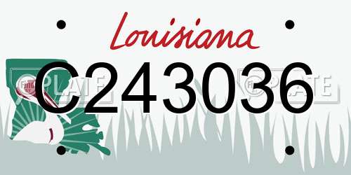 C243036 Louisiana License Plate