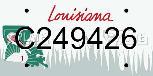 C249426 Louisiana License Plate