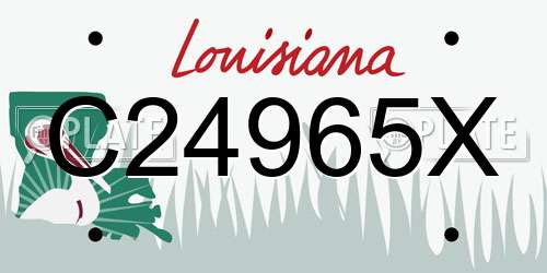 C24965X Louisiana License Plate