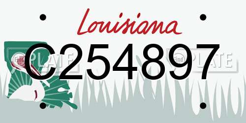C254897 Louisiana License Plate