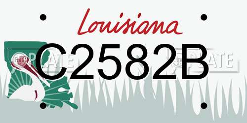 C2582B Louisiana License Plate