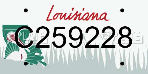 C259228 Louisiana License Plate