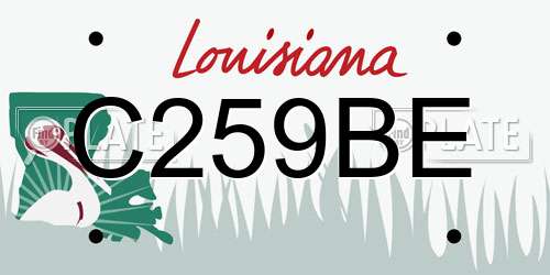 C259BE Louisiana License Plate