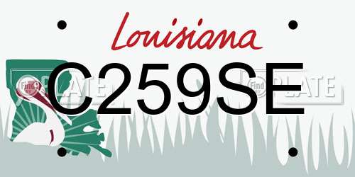 C259SE Louisiana License Plate