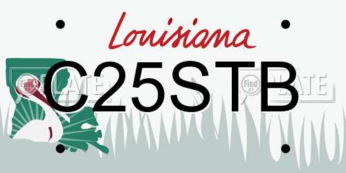C25STB Louisiana License Plate