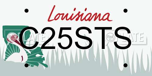 C25STS Louisiana License Plate