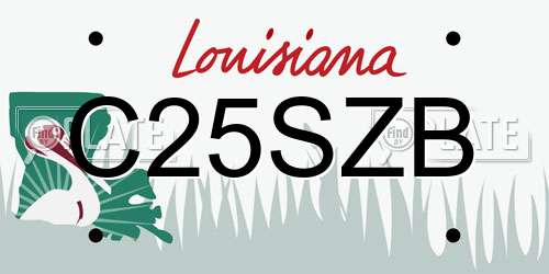 C25SZB Louisiana License Plate
