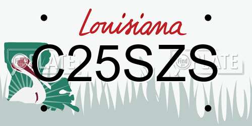 C25SZS Louisiana License Plate