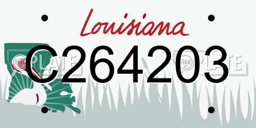 C264203 Louisiana License Plate