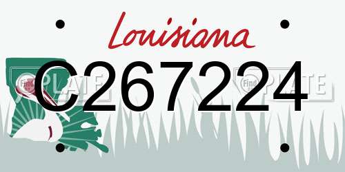 C267224 Louisiana License Plate
