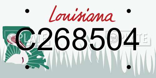 C268504 Louisiana License Plate