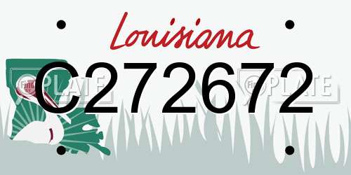 C272672 Louisiana License Plate