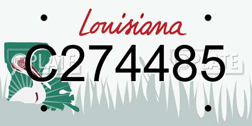C274485 Louisiana License Plate