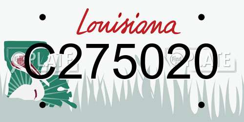 C275020 Louisiana License Plate
