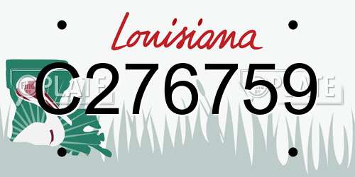 C276759 Louisiana License Plate