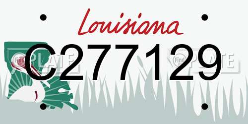 C277129 Louisiana License Plate