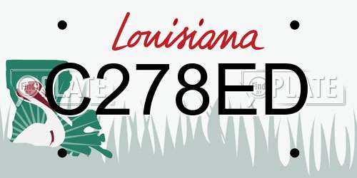 C278ED Louisiana License Plate