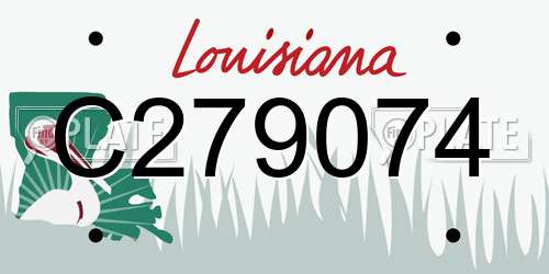 C279074 Louisiana License Plate