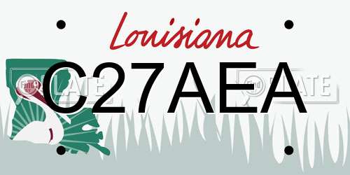 C27AEA Louisiana License Plate