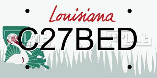 C27BED Louisiana License Plate