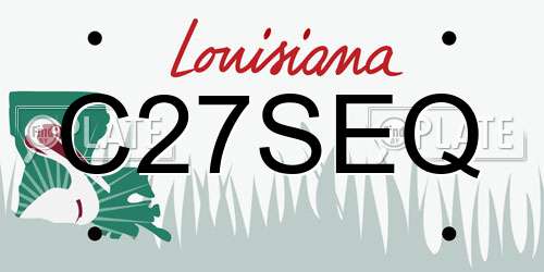 C27SEQ Louisiana License Plate