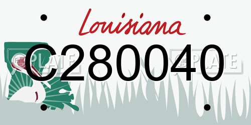 C280040 Louisiana License Plate