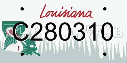 C280310 Louisiana License Plate