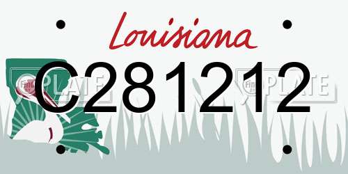 C281212 Louisiana License Plate
