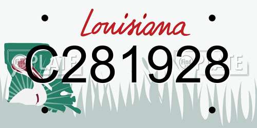 C281928 Louisiana License Plate
