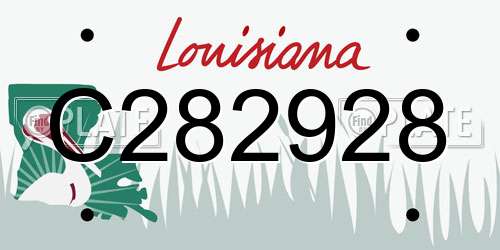 C282928 Louisiana License Plate