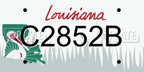 C2852B Louisiana License Plate
