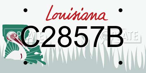 C2857B Louisiana License Plate