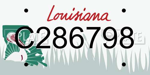 C286798 Louisiana License Plate