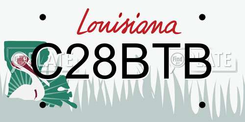 C28BTB Louisiana License Plate
