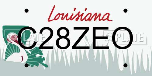 C28ZEO Louisiana License Plate