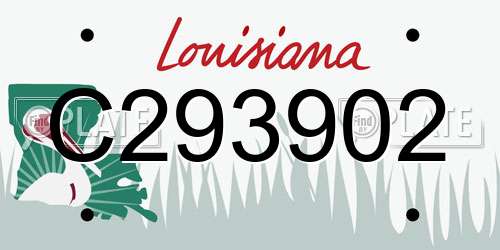 C293902 Louisiana License Plate