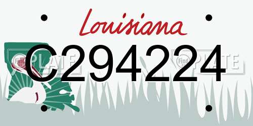 C294224 Louisiana License Plate