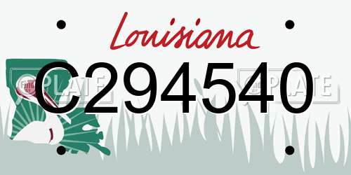 C294540 Louisiana License Plate