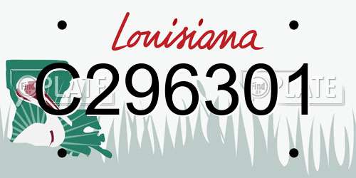 C296301 Louisiana License Plate