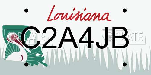 C2A4JB Louisiana License Plate